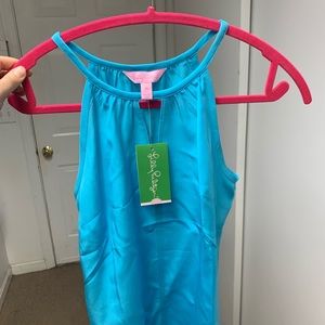 Turquoise silk Lilly tank top - XS- NWT